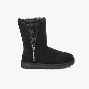 Ugg Classic Zip Klassiska Stövlar Dam Svarta (350197WYB)